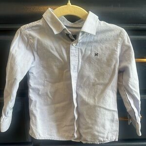 Mayoral Light Blue Button-Down Shirt with 'M' Chest Embroidery